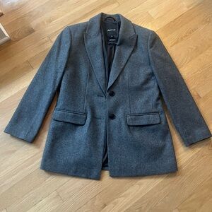 Madewell charcoal oversized Two-Button Blazer size 00 never worn